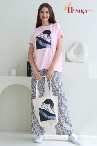 __Н5 Пижама с брюками домашняя хлопковая  (1500руб)